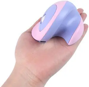 KUYHRF Mini Ergonomic Mouse for Small Hands,Dual-Mode Wireless Bluetooth Vertical Mouse - Rechargeable, Silent, Multi-Device Connection, Ideal for Laptops and Desktops(Purple)
