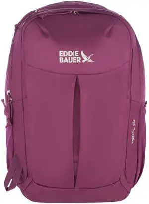 Eddie Bauer Robson Backpack 30L | Everyday Carry | Work | Travel | Commuter | Padded Laptop Sleeve | Stretch Bottle Pockets | Lightweight | Durable - Dark Purple