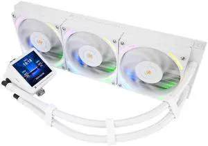 Frozen Vision 360 ARGB V2 White CPU Liquid Cooler - Magnetic Fixed 2.88 Display DIYable Theme, 2150RPM PWM Fan for AMD AM4/AM5, LGA115X/1200/1700/1851/2011/2066