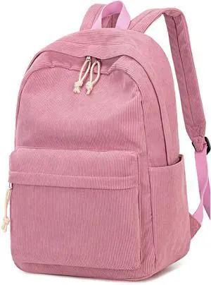 BTOOP School Backpack for Teens Large Corduroy Bookbag Lightweight 15.6 inch Laptop Bag for Girls Women Casual High School College