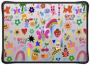 CASETiFY Impact MacBook Air 13.6" (M2-M4) Case [Cushioned Impact Corners/Scratch-Resistant/Anti-Slip Grip] - Good Vibes - Clear Black