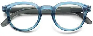 B + D Reading glasses - Brand BlueBan Readers - Material Frame and temple: PC - Temples with flex - Blue Light filter lenses - Blue Color - +2.50