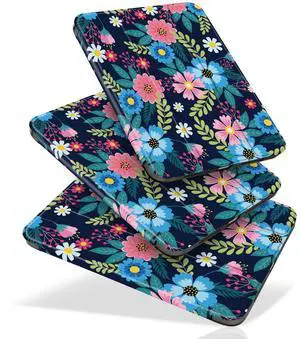 MecBevia for iPad mini 7 (A17 Pro) 8.3-inch 2024(Models A2995/A2996/A2993) / iPad mini 6 8.3-inch 2021(Models A2567/A2568/A2569), 7th/6th Gen Hard Back Case with Auto Wake/Sleep, Floral Symphony