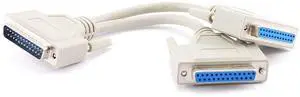 CablesOnline 8 inch DB25 Parallel Male/Dual Female Y-Splitter Printer Cable (YS-005)