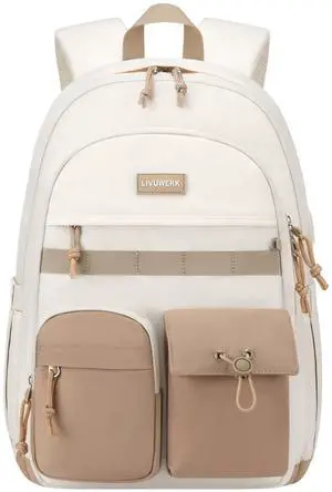 School Laptop Backpack for Girls Boys: Casual Middle High School Backpacks 15.6 Inch College Bookbag with USB Charging Port Waterproof Travel Back Pack Cute Work Book Bag for Teens Students Women Men