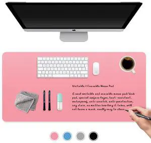 AWELUX Dry Erase Mouse Pad, Real Writable & Erasable Desk Pad, Waterproof, Anti-Scratch, Heat Resistant Large Mouse Pad, Dry & Wet Erase Desk Mat, for Office Home Classroom (Pink, 27.6" x 13.8")