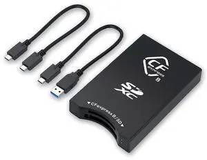 Vornec CFexpress Type B & UHS-II SD Card Reader  USB-C 3.2 Gen 2 Dual Slot 10Gbps Adapter for Canon, Nikon, Sony, Fujifilm Cameras  Compatible with Mac, Windows, Android  Plug & Play