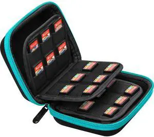 ButterFox 45+12 Switch Game Case for Nintendo Switch (45 physical+12Micro SD digial slots), Switch Game Card Storage Holder or SD Memory Card Case (45 Blue/Black)