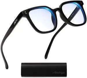 AMBEYE TR90 Oversized Blue Light Blocking Glasses for Gaming, Office & Reading, Anti UV Protective Glasses for Drivers, Outdoor Activities, Men & Women(Black)