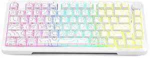 E-YOOSO Topographic RGB Mechanical Keyboard with Knob, 75% Gasket Hot Swappable Custom Gaming Keyboard, Side Printed PBT Keycaps, Tri-Mode Bluetooth/Wireless/Wired 81 Keys Compact Design