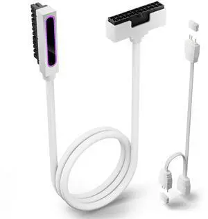 AsiaHorse Hydrus-24PIN PC PSU Extension Cable ARGB LED, Copper Wire Motherboard Power Extension Cable Integrated Design, 2000W Power (Whole Set), PC Power Cord for Cable Management Right Out