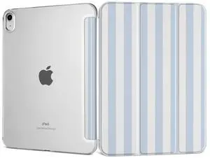 DONGKE for iPad 11th Generation Case 11 Inch 2025 (A16 Chip) & iPad 10th Generation 10.9 Inch 2022, Slim Foldable Stand Hard PC Translucent Back Shell Smart Cover - [Auto Wake/Sleep] - Stripes