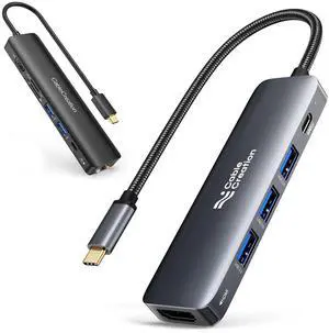 USB C Hub 4K 60Hz, CableCreation 7 in 1 Bundle with 5-in-1 USB C Hub with HDMI, USB 3.0, Power delivery