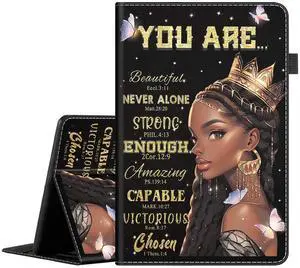 Case for All-New Amazon Fire Max 11 Tablet (13th Generation, 2023 Release), Multi-Angle Stand Smart Protective Cover with Auto Wake/Sleep, African Americans Women Black Queen with Butterflies