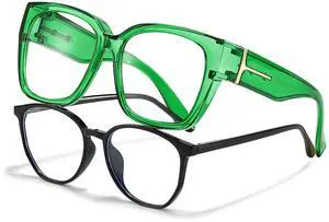 LVIOE Fit Over Blue Light Filter Glasses for Women Men, Oversized Blue Light Blocking Glasses to Wear Over Eyeglasses LB7511