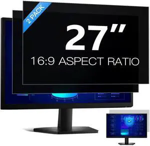 [2 Pack] 27 Inch Computer Privacy Screen Filter for 16:9 Aspect Ratio, Eye Protection, Anti-Glare, Anti-Blue Light Computer Monitor Privacy Filter, Removable Anti-Scratch 27in Protector Film