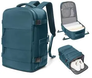 coowoz Travel Backpack Carry On for Women Man Gym Backpack with Laptop Compartment Mochila de Viaje Teacher Personal Item Backpacks Airplane Accessories Must Haves Peacock Blue Small