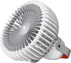 Sharper Image REFRESH 01X Rechargeable Personal Fan, Powerful Airflow, Quiet Operation, 17 Hours of Run Time on Low, Carry Handle, Portable Fan for Travel, Optimized Sound Signature, White