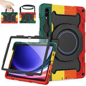 ROISKIN Case for Samsung Galaxy Tab S10 Plus/ S9 FE Plus/ S9 Plus 5G Tablet 12.4'', Heavy Duty Shockproof Protective Case with Screen Protector, Stand, Handle,Shoulder Strap and Pen Holder
