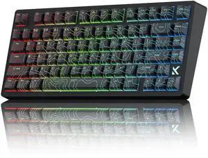 Cmokifuly x MCHOSE Jet75 Magnetic Keyboard,75% Wired Gaming Keyboard Hall Effect Switch,Rapid Trigger Mode,8K Hz Polling Rate,0.1ms Lantency,Rhythmic RGB Backlight (Topograhic Black, God Switch)