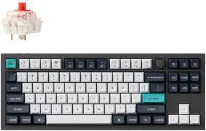 Keychron Q3 Max Full-Metal Wireless Custom Mechanical Keyboard, QMK/VIA 80% Layout Programmable Knob 2.4 GHz/Bluetooth/Wired RGB for Mac Windows, Gateron Jupiter Red Switch