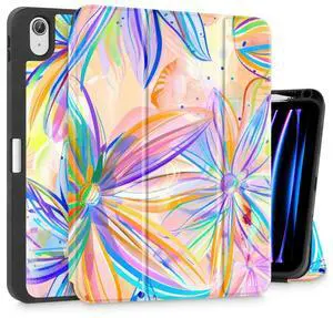 Mektron Case for iPad Air 11 inch (M3 2025 7th /M2 2024 6th), Compatible with iPad Air 10.9" (2022 5th Gen /2020 4th Gen) Tablet Cover with Auto Wake/Sleep, Watercolor FlowerC328