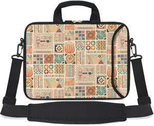 RICHEN 17 inch Laptop Shoulder Bag Carrying Case with Handle Fits 15.6/16/17/17.3/17.4 inch Laptop Notebook (Geometric Drawing, 16-17.3 inch)