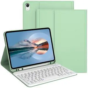 Divufus Keyboard Case for iPad 11th Generation (A16) 2025, for iPad 10th Generation 2022 [Magnetic Detachable Wireless Keyboard][Support 3 System] Folio Case with Pencil Holder, Light Green