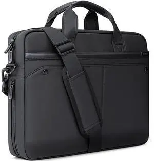 RAINYEAR 15.6 Inch Laptop Bag Laptop Shoulder Bag for Men, Expandable Waterproof Laptop Messenger Bag Large Capacity Computer Laptop Briefcase with Pockets for Travel Business Work Office, Black