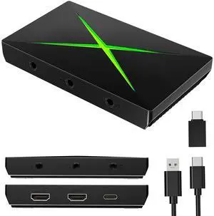 4K HDMI Capture Card,USB 3.0 4K30 Input Passthrough with Ultra Low Latency for Streaming Recording in 1080P 120FPS Compatible with PS4/PS5/Camera/YouTube/Mac/OBS/XSplit,Works with PC/Mac