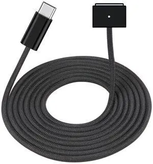 ZeitNah Upgraded USB-C to Magnetic 3 Cable Compatible with MacBook Air/Pro (2021-2025), 140W Fast Charging, 6.6ft Braided Replacement Power Cord for Apple MacBook Charger, Black