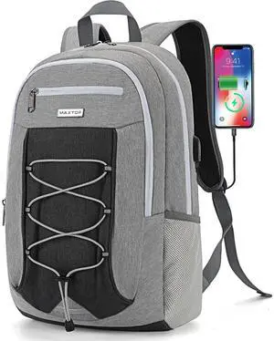 MAXTOP Travel Backpack Laptop Back Pack College Bookbag with USB Charging Port Water Resistant Work Business Backpacks