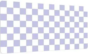 Idocolors Purple Checkered Grid Checkerboard Desk Mat, Cute Extended Gaming Keyboard Mouse Pad, Large Office Desk Cover Mat Pad Deskmat, Non-Slip Leather Home Office Desk Mat Protector 31.5"×15.7"