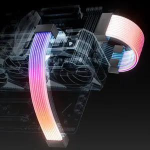 AsiaHorse ARGB PSU Cables Cover Kit, Aurora Addressable RGB Power Extension Cable Cover Kit for Motherboard and GPU PC Cables, 5V 3Pin ARGB Sync, Fit for 12+4-Pin/8pin/24pin Cables (White)