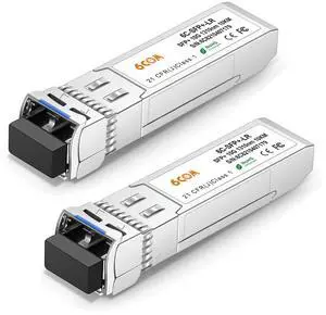 2Pack 10GBase-LR SFP+ Transceiver, 10G LC Single Mode Module for Cisco SFP-10G-LR, Meraki MA-SFP-10GB-LR, Ubiquiti UF-SM-10G, Mikrotik, D-Link, Supermicro, Netgear DDM, 1310nm, 10km