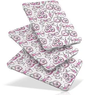 MecBevia Case Compatible with iPad Air 11 Inch M3 (2025) / M2 (2024), iPad Air 10.9 Inch 5th Gen (2022) / 4th Gen (2020), Hard PC Back Cover with Auto Wake/Sleep, Love Ribbon