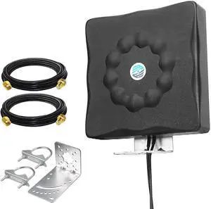 Maswell 5G Antenna Outdoor 2X2 MIMO | Up to 7.5dBi Cellular 600-8000MHz Omni Cross Polarized 4G LTE UWB 5G NR External Aerial with WiFi 6E for Caravan Home Rugged Router Modem | 2X SMA-Male