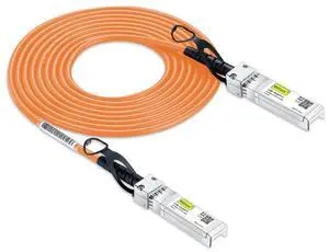 10Gtek [Orange Colored 10G SFP+ DAC Cable - Twinax SFP Cable for Cisco SFP-H10GB-CU4M, Ubiquiti UniFi, D-Link, Supermicro, Netgear, Mikrotik, Fortinet, 4-Meter(13ft)