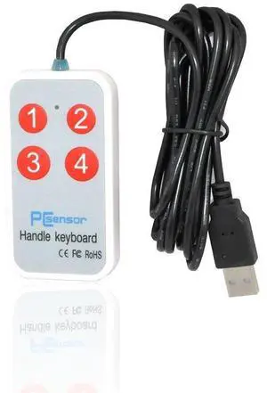 iKKEGOL 1.8Meter /6Feet USB Durable Game Handle Mini Button 4 Keys Switch User-Defined Keyboard for Game Laptop White