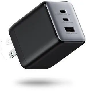 wegear 100W USB C Charger Block, 3-Port Compact Foldable Power Adapter USB Wall Charger for MacBook Pro/Air, Dell XPS, iPad Pro, iPhone Series, Galaxy S25/S24, and More (Black)