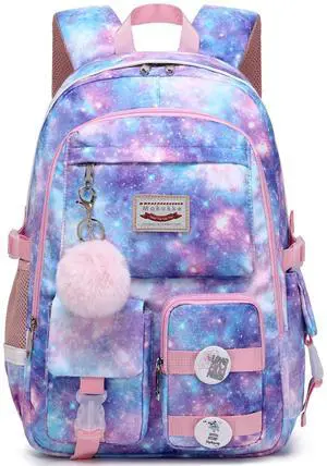 Makukke Backpack for Girls Women, 15.6 Inch Laptop School Bag Elementary College Bookbag Anti Theft Daypack for Women Students (Pink)