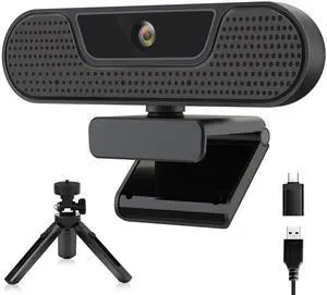 saylas 4K Webcam with 4 Noise Cancellation Microphone, W8GS Web Cam, Privacy Cover, 85° FOV, Plug & Play Web Streaming Camera for Computer, USB Webcam for Pc, Laptop, Desktop, Mac