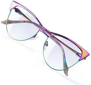 DOERAYMI Blue Blockers Glasses for Women, Bluelight Glasses with Cat Eye Frame for Style, Comfort, Eye Strain Relief (Cat Eye, Green)