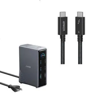 Anker Prime Thunderbolt 4 Cable, 3.3 ft USB C to USB C Cable, 240W Charging, 40Gbps Data Transfer & Anker Prime Docking Station, 14-Port with 160W Max Output, 10Gbps Fast Data Transfer