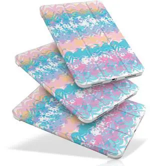 MecBevia Case for iPad (A16) 11th Generation 11 Inch (2025), iPad 10th Generation 10.9 Inch (2022), Hard PC Back Cover, Auto Wake/Sleep, Pastel Waves