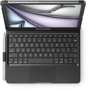 edaiser Swivel Keyboard Case for 2025 iPad (11th-10th)& iPad Air 11-inch (M2-M3)& iPad Air 5/4th Gen & iPad Pro 11 inch (4th-1st); Rotatable Cover with Pencil Holder Trackpad Backlit, Black