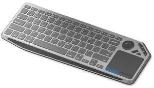 Attoe Wireless Bluetooth Keyboard with Build-in Touchpad and Easy Media Control, Sync 3 Devices, 98 Silent Keys for Travel, PC, Mac, Tablet, Phone (Gray)