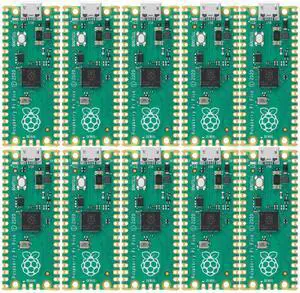 hiBCTR 10pcs Raspberry pi pico Development Board with rp2040 Dual-core Cortex m0+ Processor, Supports c/c++/Python, 2mb Flash, spi/i2c/uart Interface