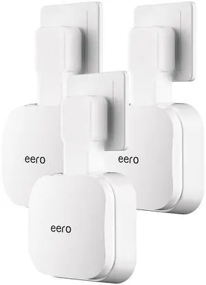 eero 7 Wall Mount, No Drill Outlet Bracket Holder Only Compatible with eero 7 Dual-Band Mesh Router, Cable Management - Space Saving (3 Pack)