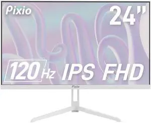 Pixio PX246 Wave White 24 inch 120Hz Refresh Rate FHD 1080p Resolution IPS Panel 4ms GTG Response Time Gaming Monitor with Adaptive Sync